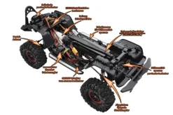 DF-Models 3154DF-4S PRO Crawler 4WD 1:10 (Version 2024) 2.4GHz RTR, grau 313mm Radstand - in Transportbox