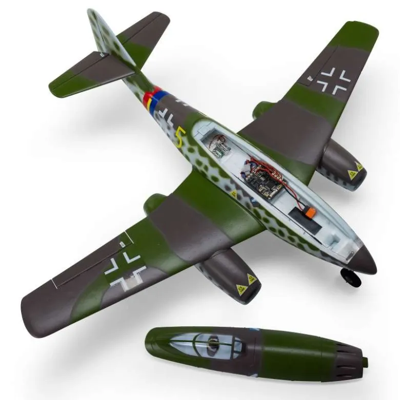 E-flite EFLU31050UMX Me 262 30mm EDF Jet BNF Basic mit AS3X und SAFE Select 660mm