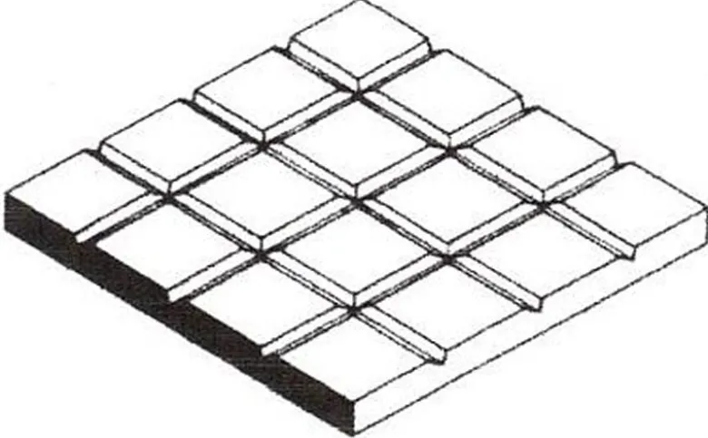 Evergreen 4517Gehwegplatten, 1x150x300 mm.Raster 9,5x9,5 mm, 1 Stück