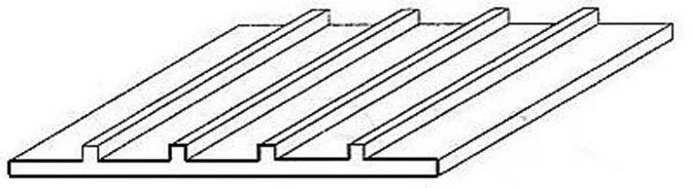 Evergreen 4543Strukturplatte, 1x150x300 mm,Raster 2,5 mm, 1 Stück