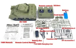 EXHOBBY EXAC01083GB2M5A1 Stuart RC Panzer 1:16, grün mit Rauch, Laufanhebung, 360-Grad-Turmdrehung, KEIN Schießen