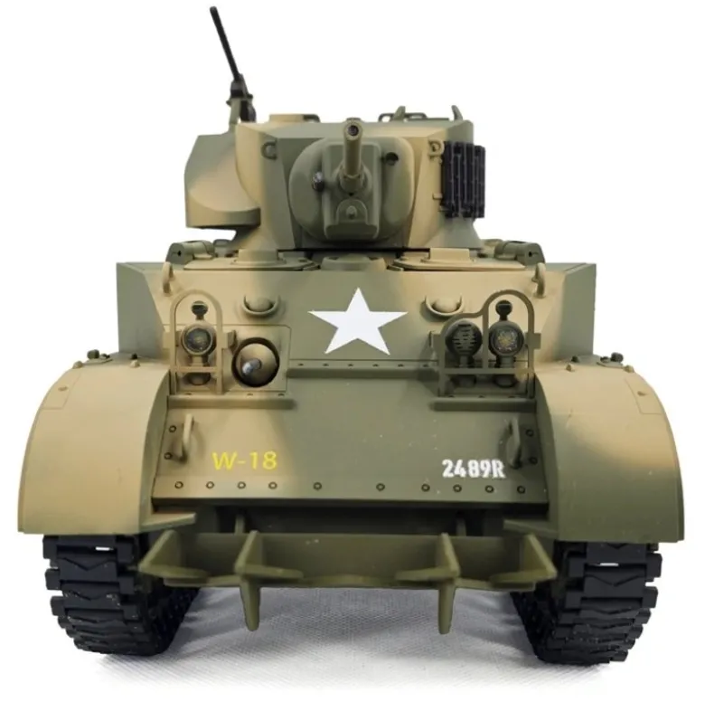 EXHOBBY EXAC01083YB2M5A1 Stuart RC Panzer 1:16, gelb mit Rauch, Laufanhebung, 360-Grad-Turmdrehung, KEIN Schießen