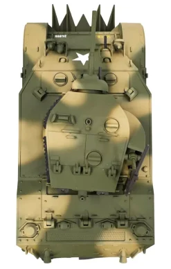 EXHOBBY EXAC01083YB2M5A1 Stuart RC Panzer 1:16, gelb mit Rauch, Laufanhebung, 360-Grad-Turmdrehung, KEIN Schießen