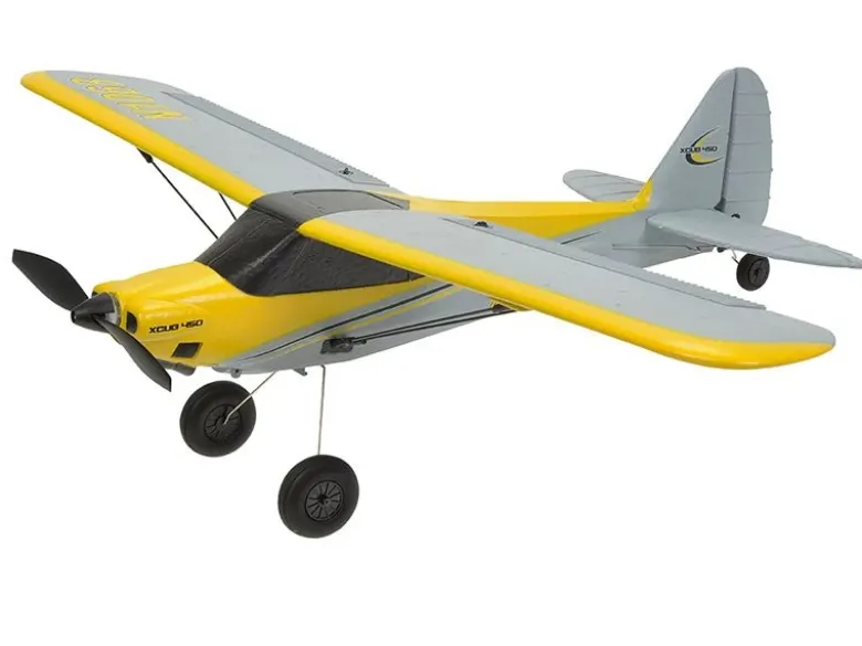EZ-Wings EZ-021Mini Cub 450mm, 2.4GHz RTF, gelb inkl. 2x LiPo 3.7V 400mAh & USB Ladegerät