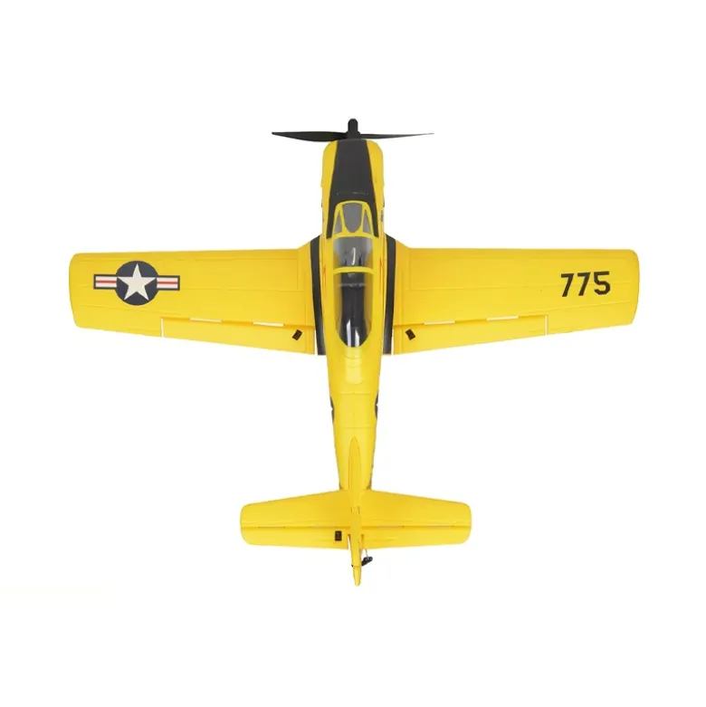 EZ-Wings EZ-038North American T-28 Trojan 450mm, 2.4GHz RTF - gelb inkl. 2x LiPo 3.7V 400mAh & USB Ladegerät