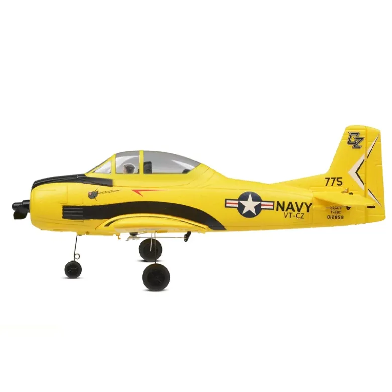 EZ-Wings EZ-038North American T-28 Trojan 450mm, 2.4GHz RTF - gelb inkl. 2x LiPo 3.7V 400mAh & USB Ladegerät