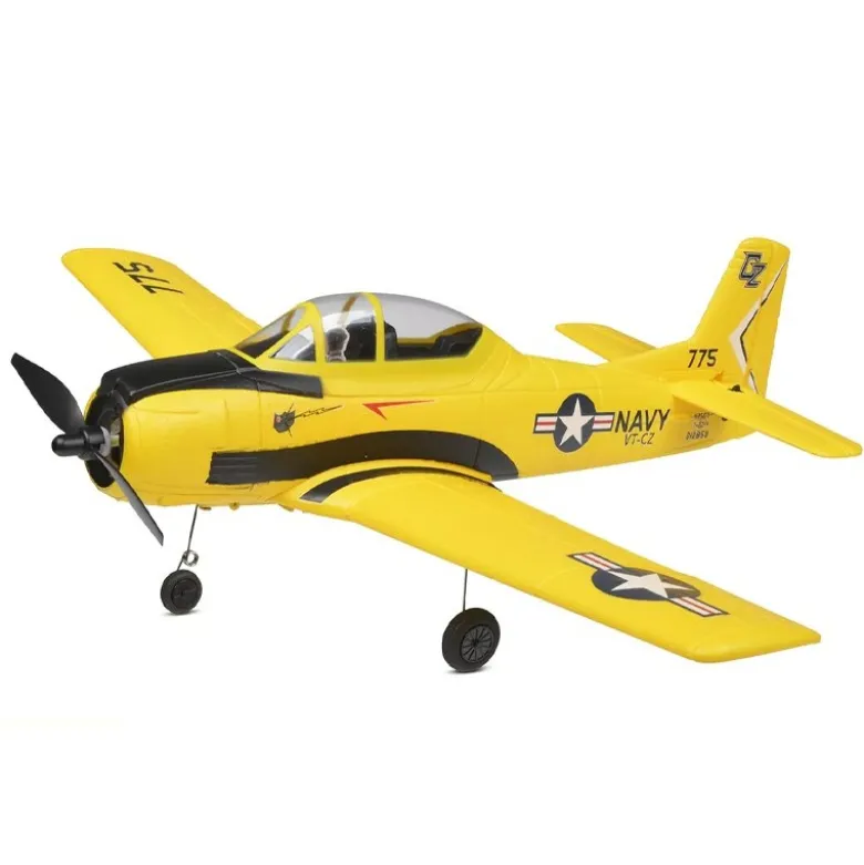 EZ-Wings EZ-038North American T-28 Trojan 450mm, 2.4GHz RTF - gelb inkl. 2x LiPo 3.7V 400mAh & USB Ladegerät