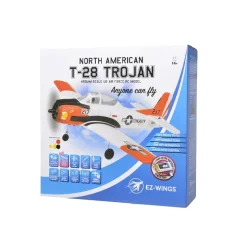 EZ-Wings EZ-039North American T-28 Trojan 450mm, 2.4GHz RTF - weiß/rot inkl. 2x LiPo 3.7V 400mAh & USB Ladegerät