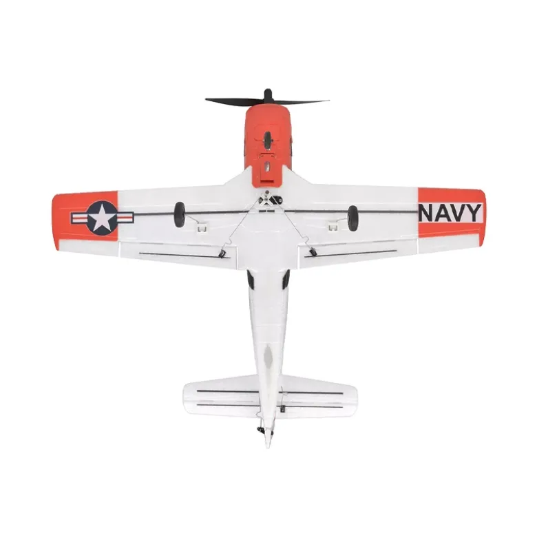 EZ-Wings EZ-039North American T-28 Trojan 450mm, 2.4GHz RTF - weiß/rot inkl. 2x LiPo 3.7V 400mAh & USB Ladegerät