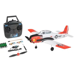 EZ-Wings EZ-039North American T-28 Trojan 450mm, 2.4GHz RTF - weiß/rot inkl. 2x LiPo 3.7V 400mAh & USB Ladegerät