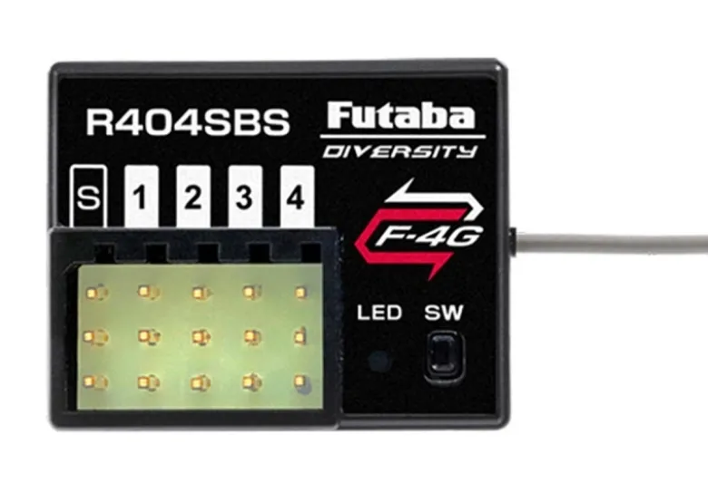 Futaba 01000691R404SBS Empfänger 4 PWM / 10 S.BUS 2,4GHz F-4G Modulation - nur in Verbindung mit T10PX / T6PV