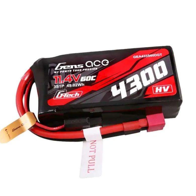 Gens ace GEA433S60DGTHV LiPo Akku 3S1P 4300mAh 60C 11.4V, T-Stecker G-Tech