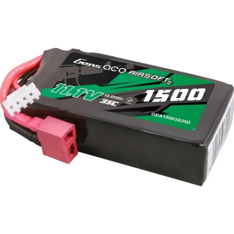 Gens ace GEA15003S35DLiPo-Akku 35C 1500mAh 3S1P 11,1V mit T-Stecker passend Für Hyper Go und Maniac Brushless