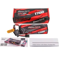 Gens ace GEA172S35E2GTG-tech Lipo Akku 1700mAh 2S 35C 7.4V Hardcase, iEC2-Stecker passend für Arrma Grom Granite Typhon Mojave+Losi Nascar