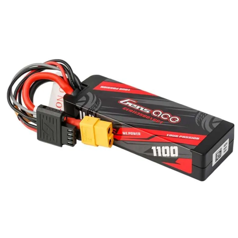 Gens ace GEA113S60X6GTLiPo-Akku G-Tech 1100mAh 11.1V 3S1P 60C GRP-76, XT60-Stecker