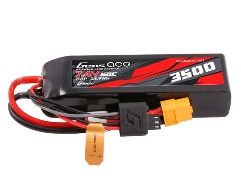 Gens ace GEA352S60X6GTLiPo Akku 3500mAh 7.4V 2S1P 60C XT60 G-Tech für Traxxas Mini Maxx und Mini XRT