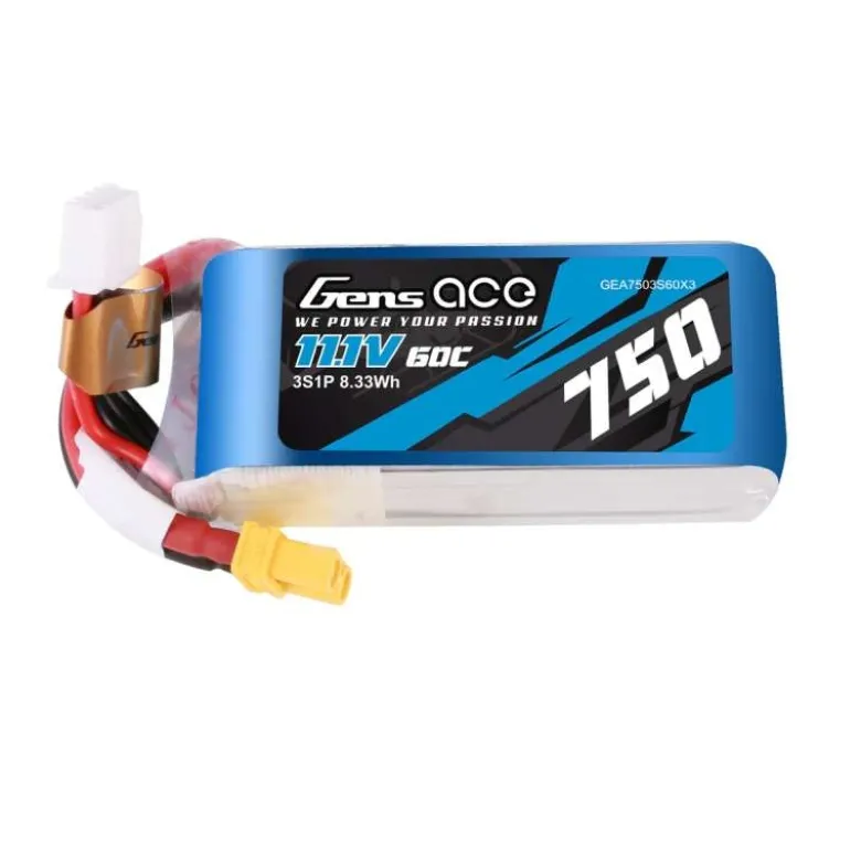 Gens ace GEA7503S60X3LiPo-Akku 750mAh 11,1 V 60 C 3S1P, XT30 Stecker für M2 Evo