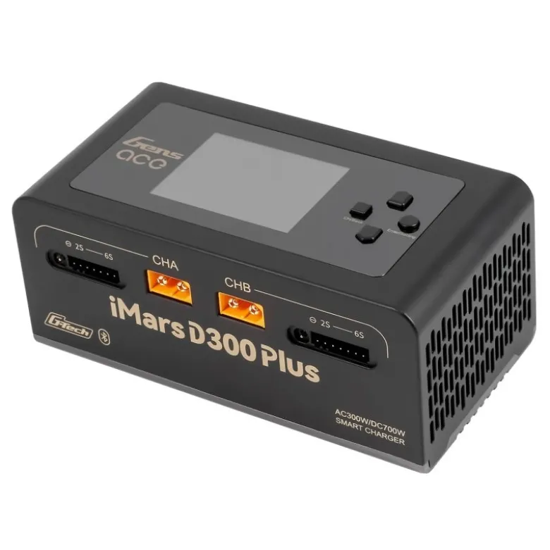 Gens ace GEA300WPLUS-EBG-tech iMars D300 Plus Smart Ladegerät Dual-Channel, schwarz
