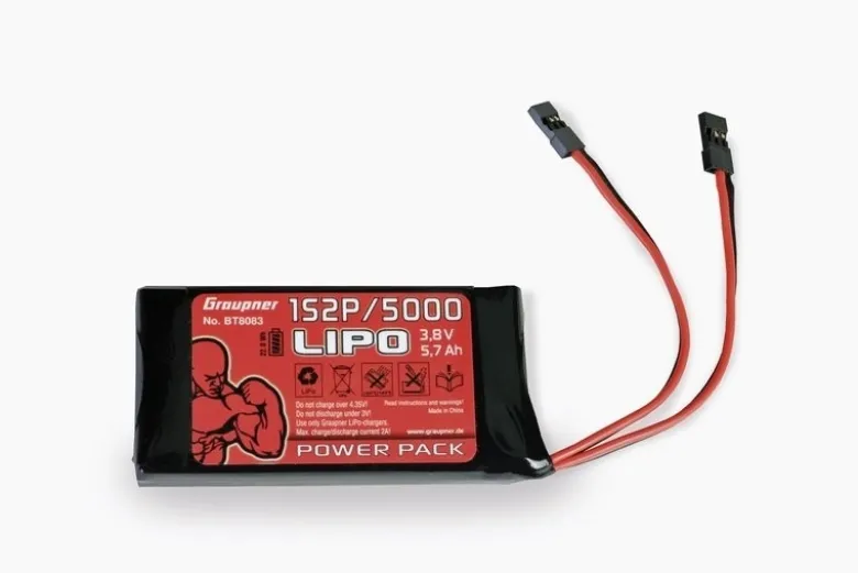 Graupner BT8083Senderakku LiPo 1S2P 5000mAh 3,8V TX