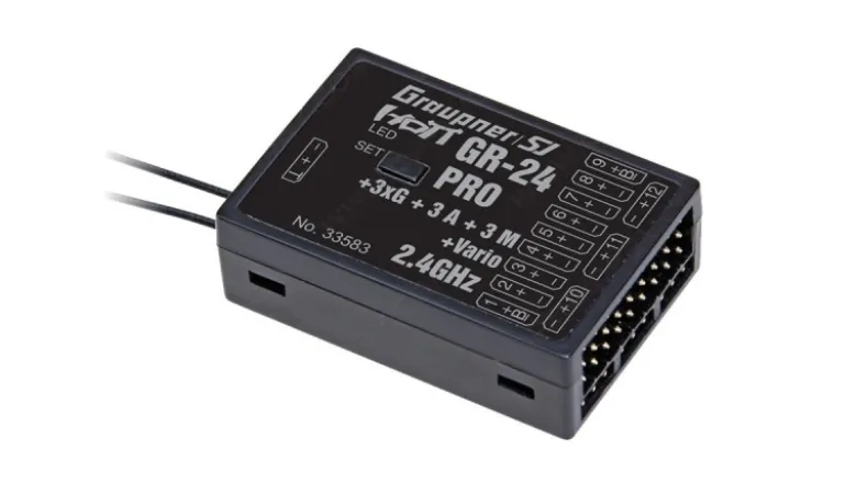 Graupner 33583GR-24 Pro +3xG +3A + 3M + Vario HoTT - 2.4 GHz Empfänger 12 Kanäle