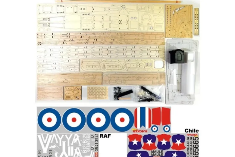 Hacker Model HC2201S.E.5a Doppeldecker 1000mm 1:8 Scale-Holzbausatz