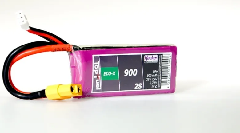 Hacker Motor 90900241TopFuel LiPo Akku 25C ECO-X 900mAh 2S, XT60