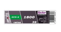 Hacker Motor 91800341TopFuel LiPo Akku 25C ECO-X 1800mAh 3S MTAG XT60