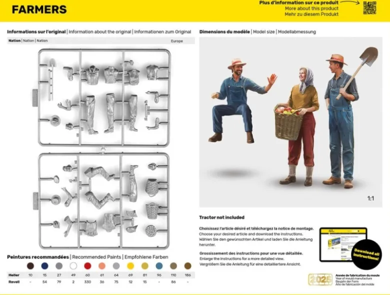 Heller 82752Landwirte Figuren Plastikbausatz in 1:24