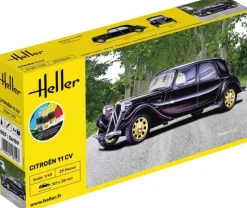Heller 56159STARTER KIT Citroen 11 CV Plastikbausatz in 1:43 inkl. Kleber, Pinsel und Hauptfarben