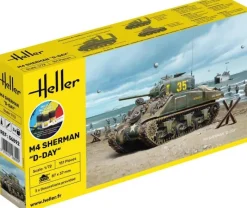 Heller 56892STARTER KIT M4 Sherman D-Day Plastikbausatz in 1:72 inkl. Kleber, Pinsel und Hauptfarben