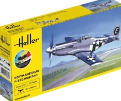 Heller 56268STARTER KIT P-51 Mustang Plastikbausatz in 1:72 inkl. Kleber, Pinsel und Hauptfarben