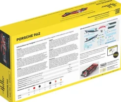 Heller 56109STARTER KIT Porsche 962 Plastikbausatz in 1:43 inkl. Kleber, Pinsel und Hauptfarben