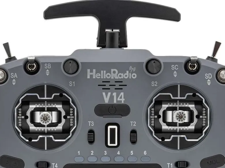 HelloRadio HR1046V14 MAX OLED 2,4GHz - 4in1 LBT M2 Fernsteuerung grau, schwarz