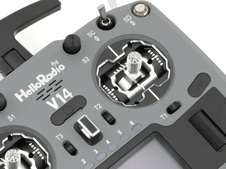 HelloRadio HR1046V14 MAX OLED 2,4GHz - 4in1 LBT M2 Fernsteuerung grau, schwarz