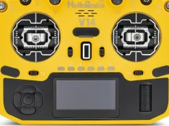 HelloRadio HR1041V14 MAX R9 OLED 2,4GHz ELRS LBT M2 Fernsteuerung gelb, schwarz