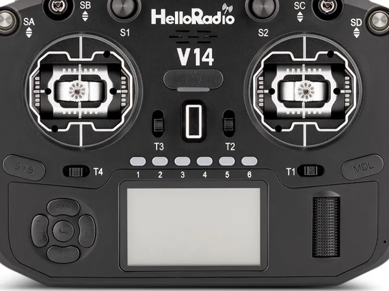 HelloRadio HR1068V14 MAX R9 OLED 2,4GHz ELRS LBT M2 Fernsteuerung schwarz, schwarz