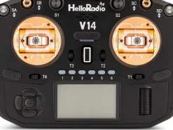 HelloRadio HR1071V14 MAX R9 OLED 2,4GHz ELRS LBT M2 Fernsteuerung schwarz, gold