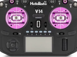 HelloRadio HR1070V14 MAX R9 OLED 2,4GHz ELRS LBT M2 Fernsteuerung schwarz, lila