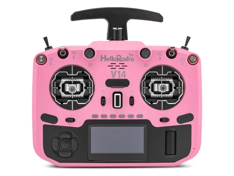 HelloRadio HR1058V14 MAX R9 OLED 2,4GHz 4in1 LBT M2 Fernsteuerung pink, schwarz