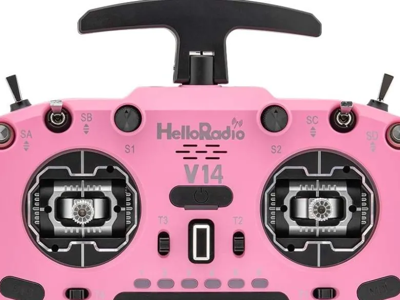 HelloRadio HR1058V14 MAX R9 OLED 2,4GHz 4in1 LBT M2 Fernsteuerung pink, schwarz