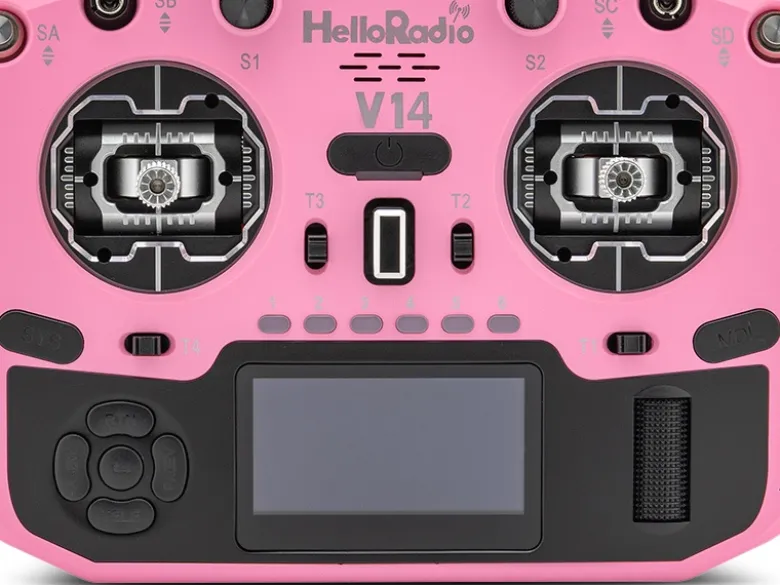 HelloRadio HR1058V14 MAX R9 OLED 2,4GHz 4in1 LBT M2 Fernsteuerung pink, schwarz