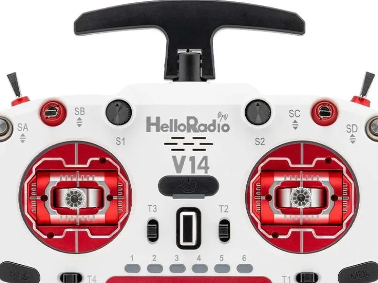 HelloRadio HR1056V14 MAX R9 OLED 2,4GHz 4in1 LBT M2 Fernsteuerung weiß, rot