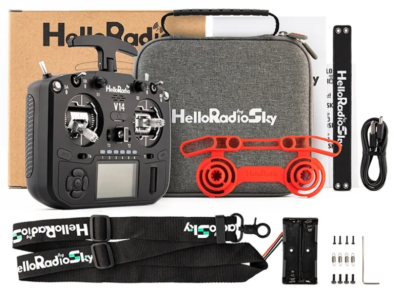 HelloRadio HR1072V14 MAX R9 OLED 2,4GHz 4in1 LBT M2 Fernsteuerung schwarz, schwarz