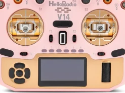 HelloRadio HR1057V14 MAX R9 OLED 2,4GHz 4in1 LBT M2 Fernsteuerung rosa, gold