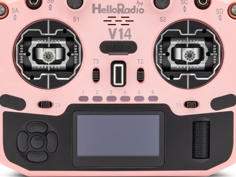 HelloRadio HR1060V14 MAX R9 OLED 2,4GHz 4in1 LBT M2 Fernsteuerung rosa, schwarz