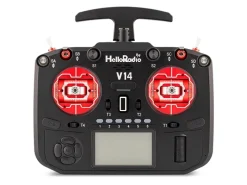 HelloRadio HR1073V14 MAX R9 OLED 2,4GHz 4in1 LBT M2 Fernsteuerung schwarz, rot