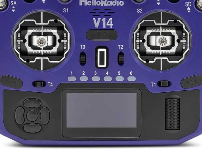 HelloRadio HR1063V14 MAX R9 OLED 2,4GHz 4in1 LBT M2 Fernsteuerung blau, schwarz