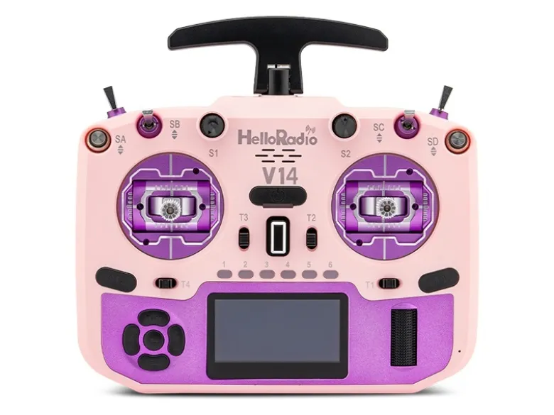 HelloRadio HR1062V14 MAX R9 OLED 2,4GHz 4in1 LBT M2 Fernsteuerung rosa, lila