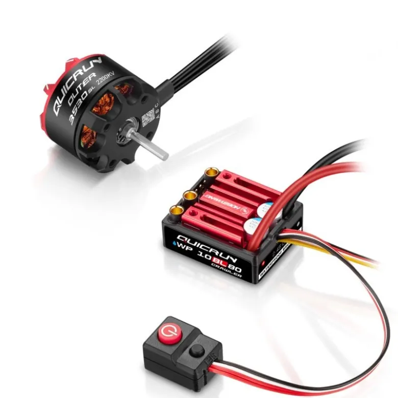 Hobbywing HW38030216Combo QuicRun WP10BL80-G2 Regler + Outer 3530SL-2200kV Motor Brushless für 1:10 Crawler & Scale-Trucks