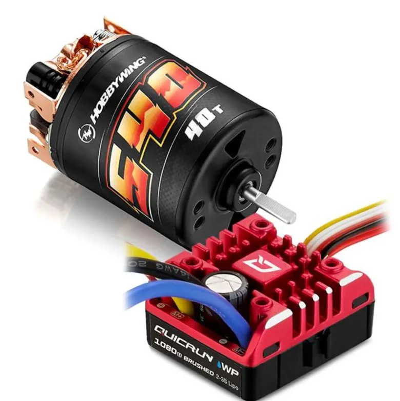 Hobbywing HW38020350Quicrun Brushed WP1080 Combo 540 40 Turn